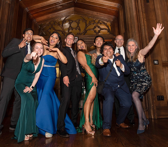 Gala attendees strike a celebratory pose
