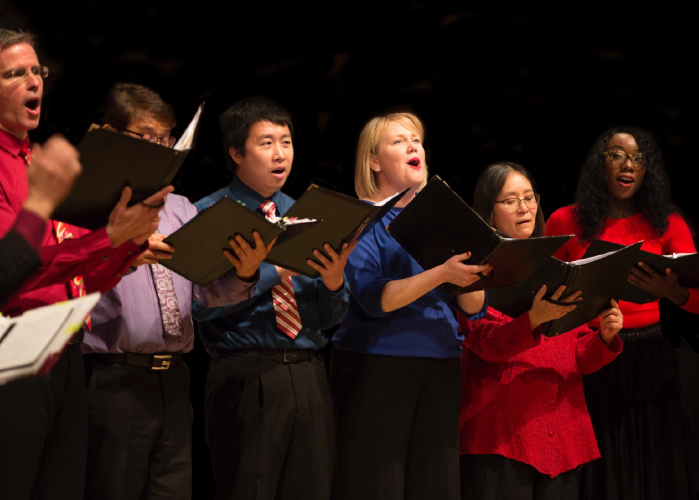 Members of Masterworks Chorale perform shortly before COVID-19 paused live concerts in 2020