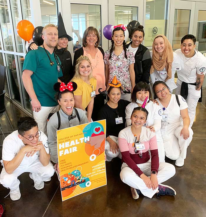 Janis Wisherop and CSM Nursing Students group shot