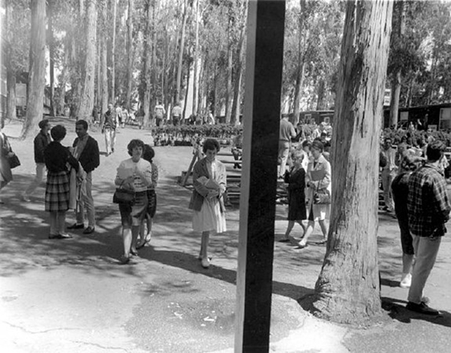 Students between classes at Coyote Point