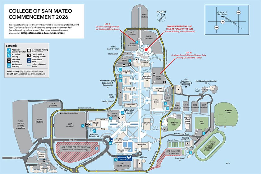 CSM 2026 Commencement Campus Map CSM 2026 Commencement Campus Map
